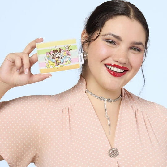 Disney by Loungefly Cardholder Mickey and Friends Rainbow Stripes