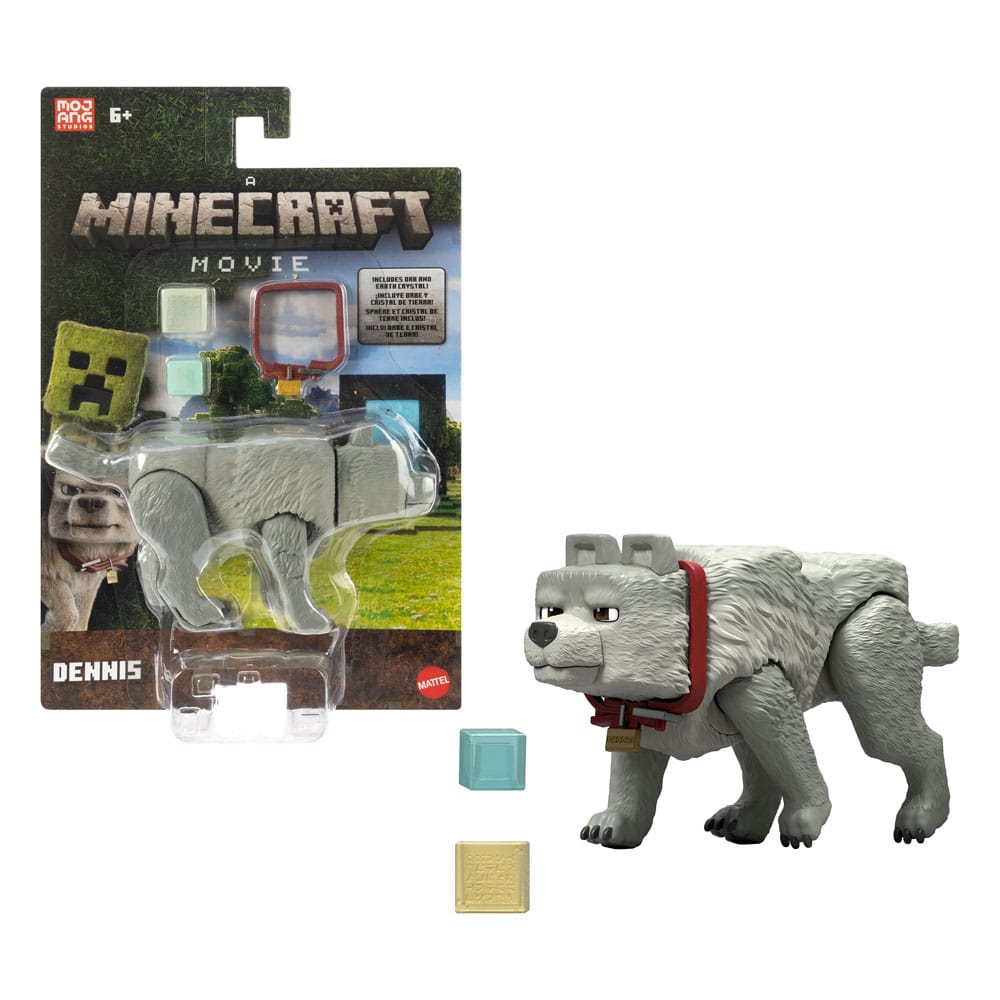 A Minecraft Movie Action Figure Dennis the Wolf 10 cm