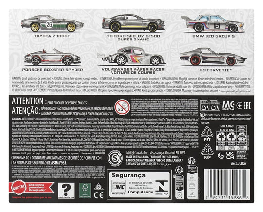 Hot Wheels Silver Series Die-Cast Vehicle 6-Pack 1/64 ZAMAC