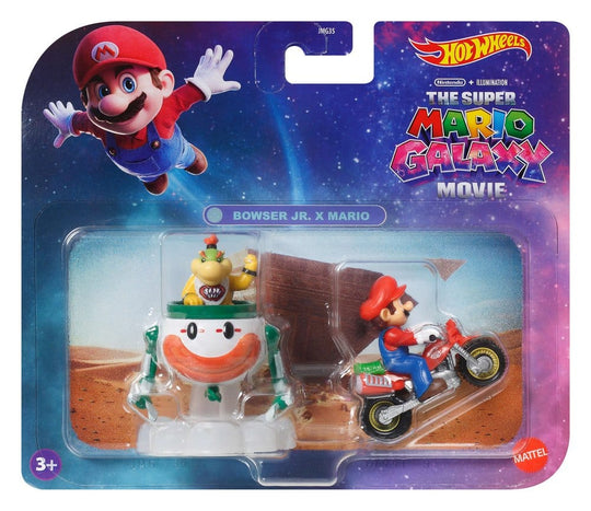 Super Mario Hot Wheels Die-Cast Vehicles 2-Pack 1/64 Mario & Bowser Jr.