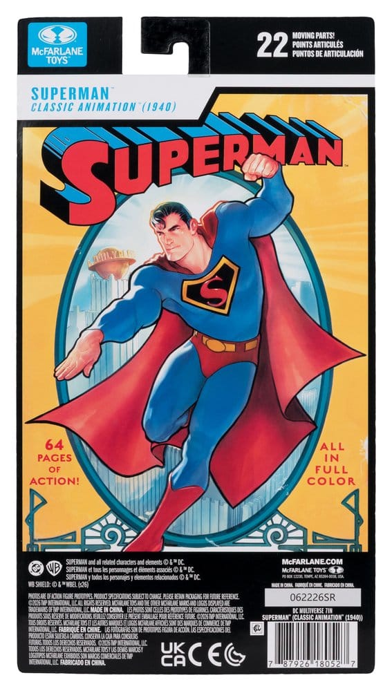 DC Multiverse Action Figure Superman (Classic Animation 1940) 19 cm