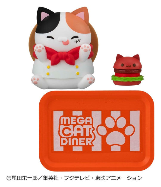 One Piece Mega Cat Project Mini Figures NyanPieceNyan! Diner! 3 cm Blind Box Display (6)