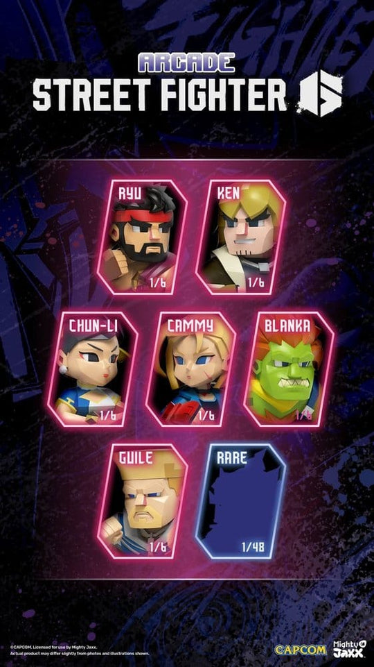 Arcade: Capcom Street Fighter Series 4 inch Vinyl Figure Blind Box Display (6)