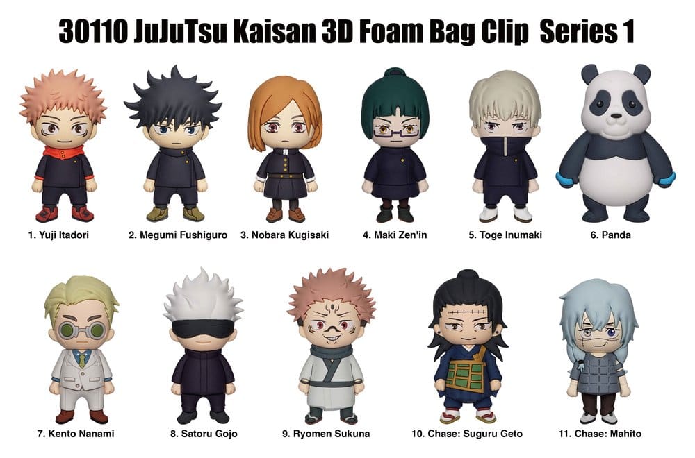Jujutsu Kaisen 3D Foam Bag Clips Serie 1 Display (24)