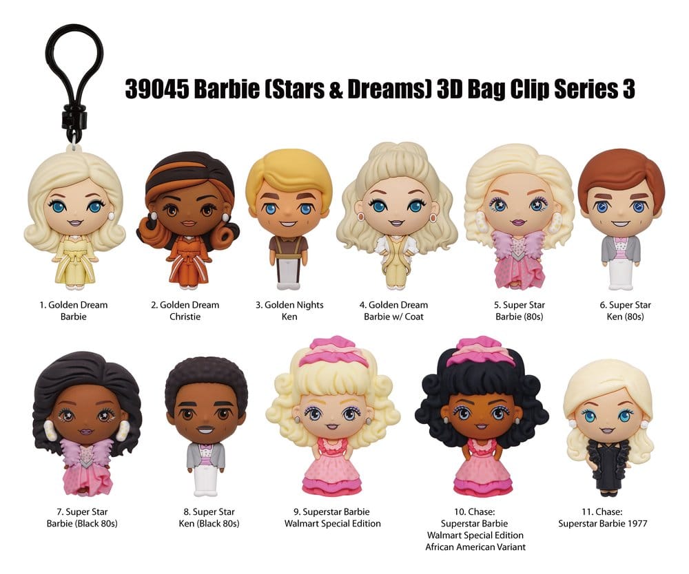 Barbie 3D PVC Bag Clips Series 3 Display (24)