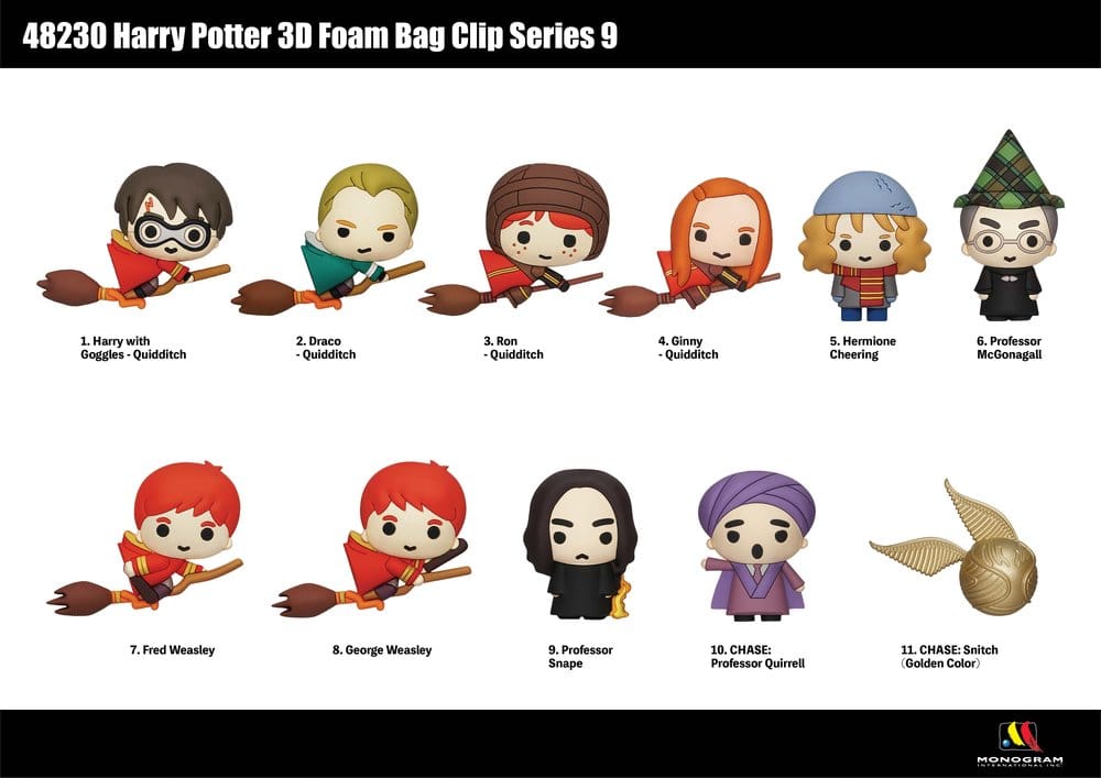Harry Potter 3D Foam Bag Clips Series 9 Display (24)