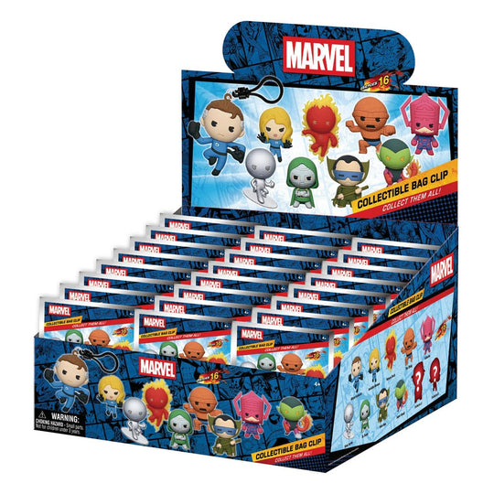 Marvel – Fantastic Four Classic 3D PVC Bag Clips Series 1 Blind Bag Display (24)
