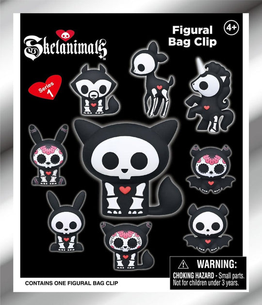 Skelanimals 3D PVC Bag Clips Series 1 Blind Bag Display (24)