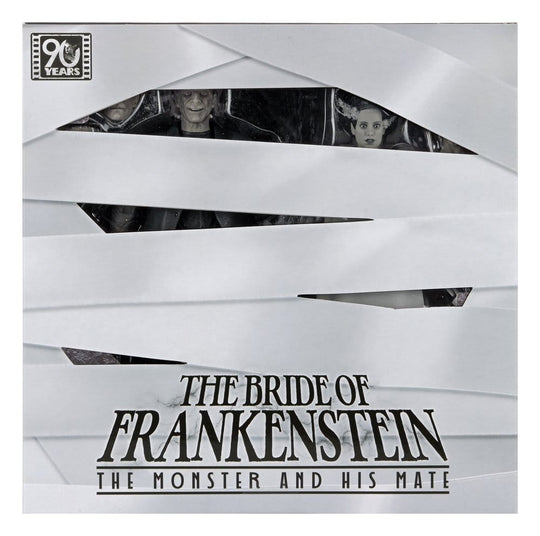 Universal Monsters 2-Pack Action Figure Bride of Frankenstein 90th Anniversary The Monster & His Mate (B&W) 18 cm