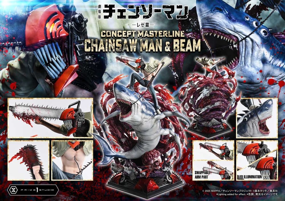 Chainsaw Man Concept Masterline Series Statue 1/6 Chainsaw Man & Beam Bonus Version 73 cm