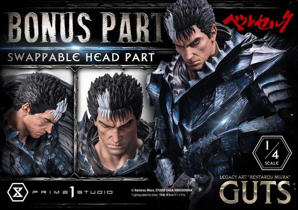 Berserk Legacy Art "Kentarou Miura" Statue 1/4 Guts Bonus Version 74 cm