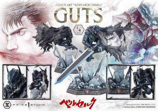 Berserk Legacy Art "Kentarou Miura" Statue 1/4 Guts Bonus Version 74 cm
