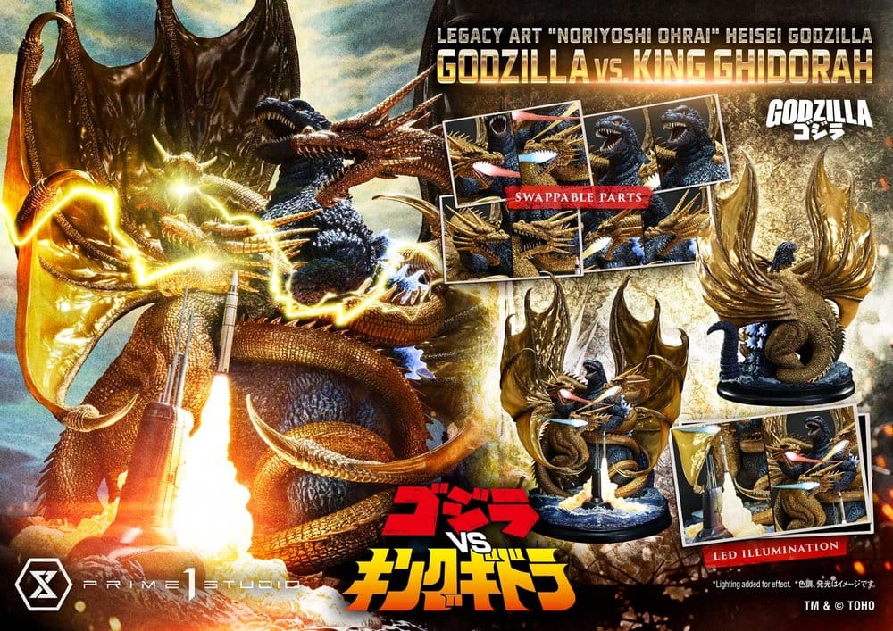 Godzilla Legacy Art "Noriyoshi Ohrai" Statue Heisei Godzilla Godzilla vs. King Ghidorah 82 cm