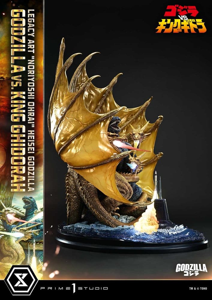 Godzilla Legacy Art "Noriyoshi Ohrai" Statue Heisei Godzilla Godzilla vs. King Ghidorah Bonus Version 82 cm