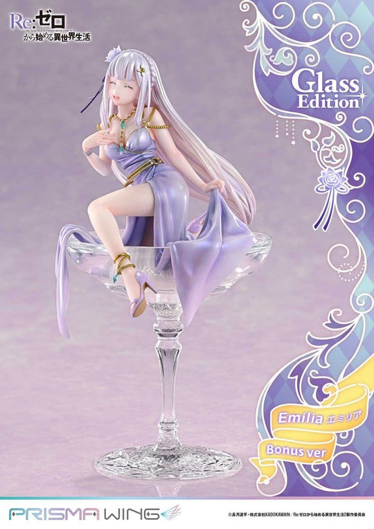 Re:Zero Prisma Wing Statue 1/7 Emilia Glass Edition Bonus Version 29 cm