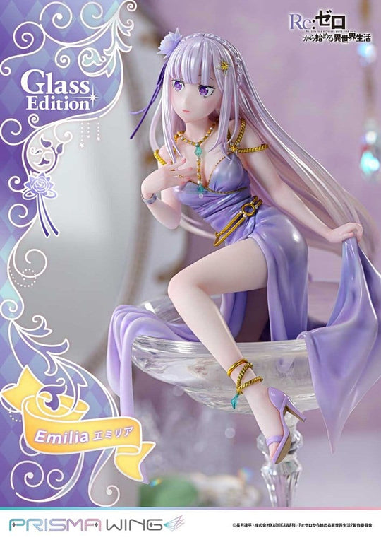 Re:Zero Prisma Wing Statue 1/7 Emilia Glass Edition Bonus Version 29 cm