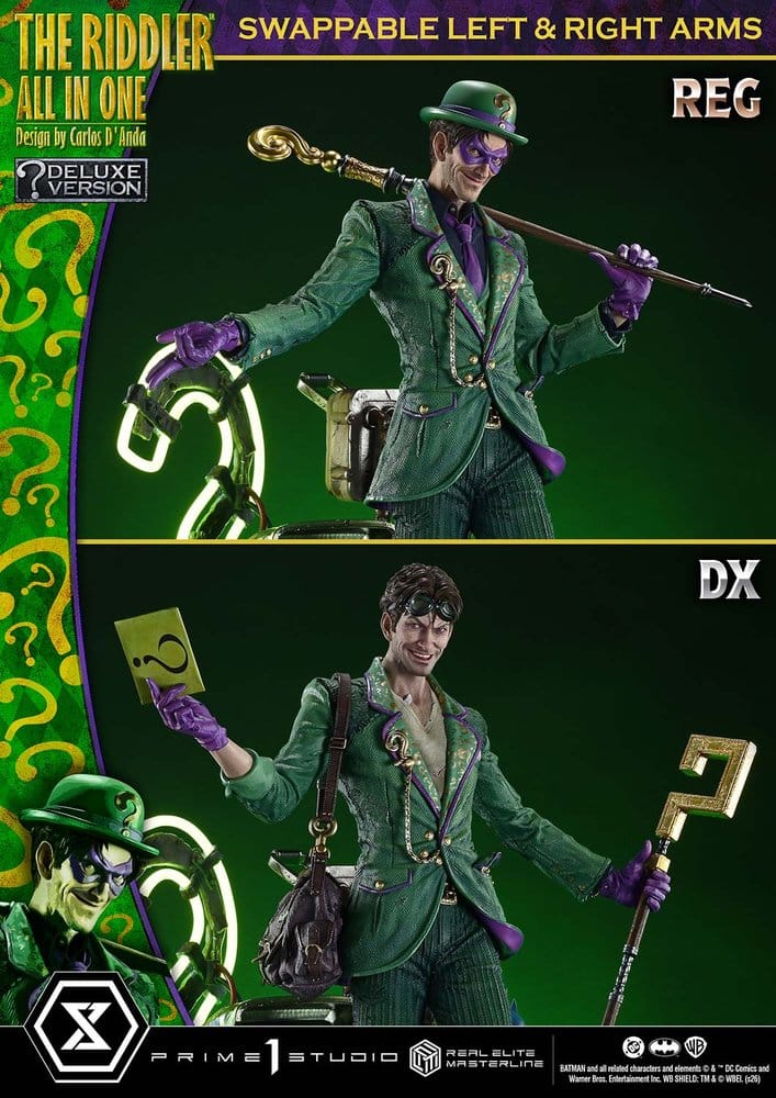 DC Comics Real Elite Masterline Series Statue 1/3 The Riddler All In One (Design by Carlos D'Anda) Deluxe Version 74 cm
