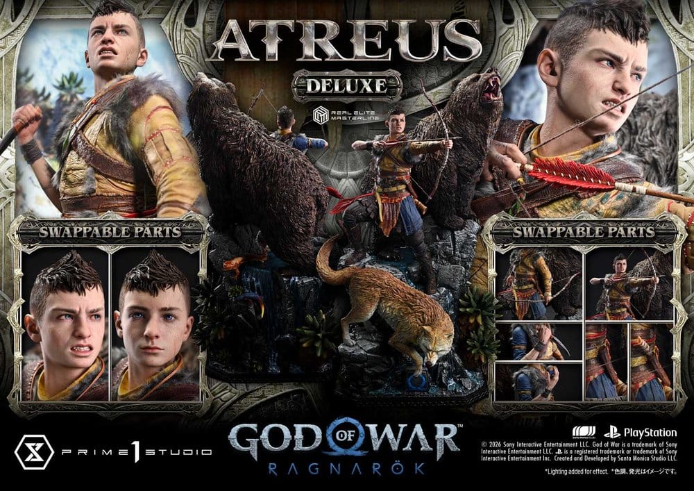 God of War: Ragnarok Real Elite Masterline Statue 1/3 Atreus DX Bonus Version 96 cm