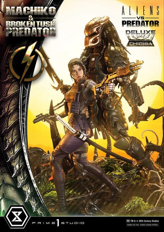 Aliens vs. Predator (Comic) Ultimate Premium Masterline Statue 1/4 Machiko & Broken Tusk Predator DX Bonus Version 84 cm
