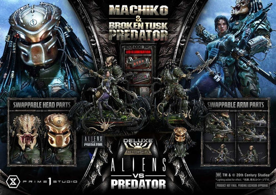 Aliens vs. Predator (Comic) Ultimate Premium Masterline Statue 1/4 Machiko & Broken Tusk Predator DX Bonus Version 84 cm
