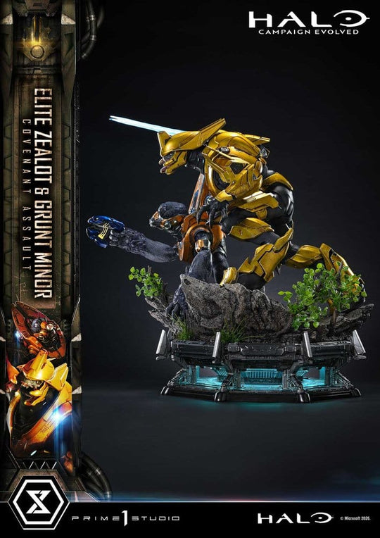 Halo: Campaign Evolved Ultimate Premium Masterline Series Statue 1/4 Elite Zealot & Grunt Minor: Covenant Assault 81 cm
