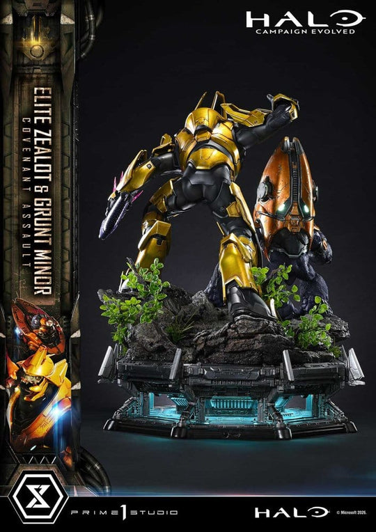 Halo: Campaign Evolved Ultimate Premium Masterline Series Statue 1/4 Elite Zealot & Grunt Minor: Covenant Assault 81 cm