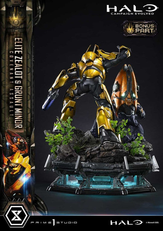 Halo: Campaign Evolved Ultimate Premium Masterline Series Statue 1/4 Elite Zealot & Grunt Minor: Covenant Assault Bonus Version 81 cm