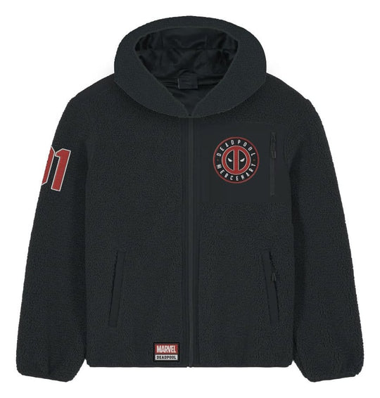 Marvel Sherpa Jacket Deadpool Logo Size XL