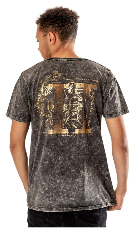 Harry Potter T-Shirt Hufflepuff Acid Wash Size L