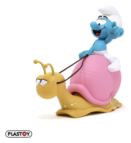 The Smurfs: Money Box Smurf on a Snail's Back 19 cm