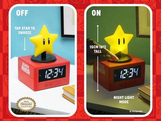 Super Mario Icon Alarm Clock Super Star 15 cm