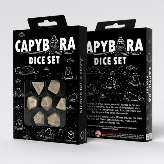 Capybara Dice Set of 7 Sleepie