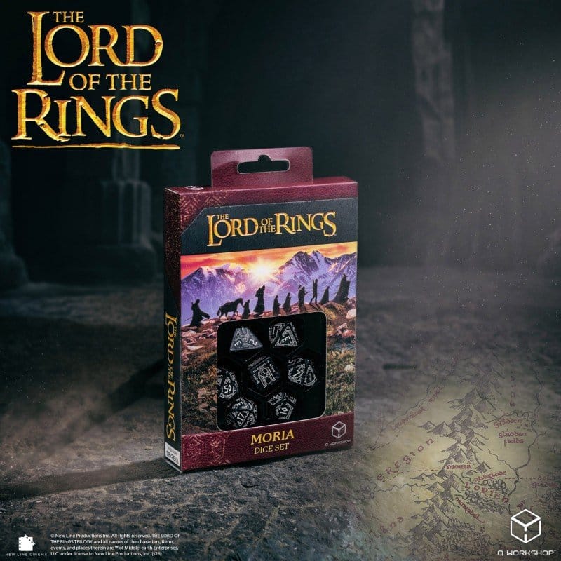 The Lord of the Rings Dice Set of 7 Moria (Glow in the Dark)