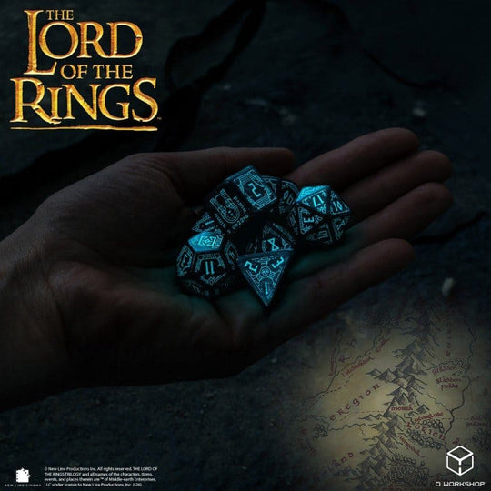 The Lord of the Rings Dice Set of 7 Moria (Glow in the Dark)
