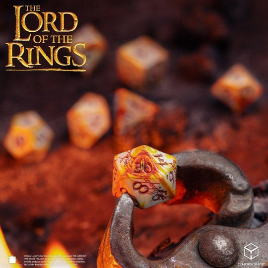 The Lord of the Rings Full Art Dice Set of 7 Ring-bearers (Whitefire Radiance)