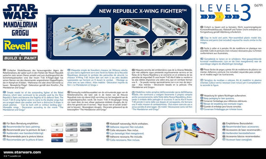 Star Wars The Mandalorian and Grogu Revell Model Kit 1/57 New Republic X-Wing Fighter 22 cm