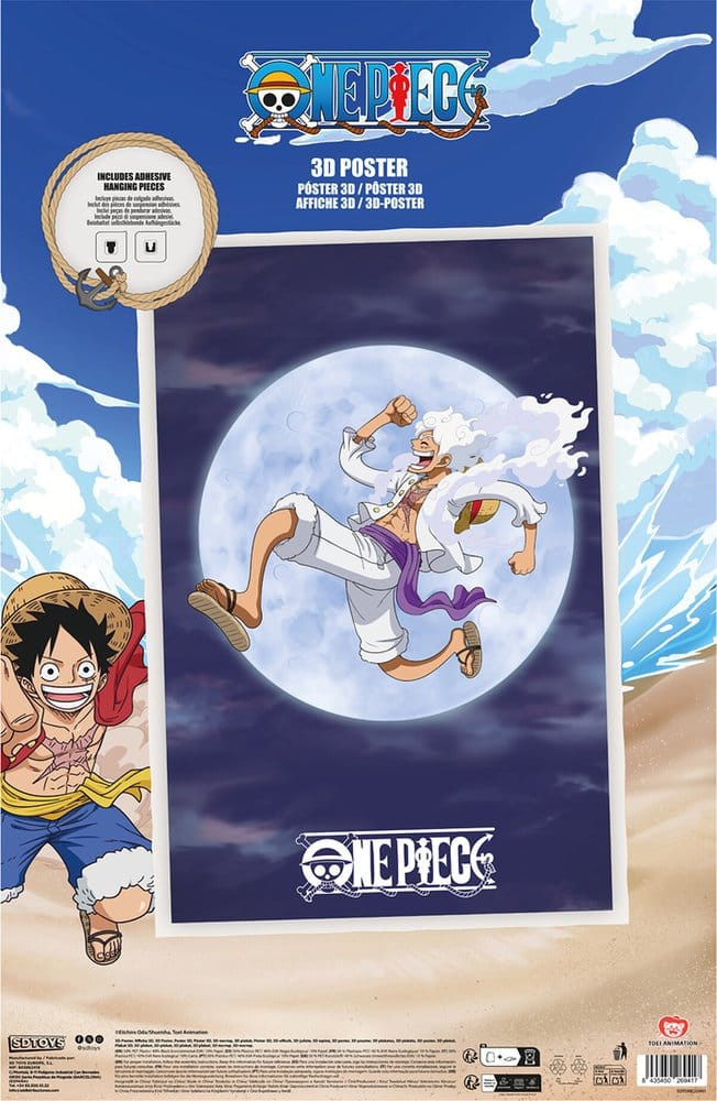 One Piece 3D Poster Monkey D. Luffy Gear 5 38 x 58 cm