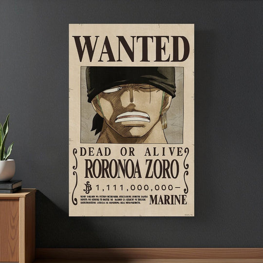 One Piece 3D Poster Wanted Roronoa Zoro 38 x 58 cm