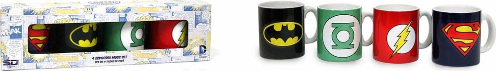 DC Comics Ceramic Mini Coffee Mugs Logos 8 cm Set (4)