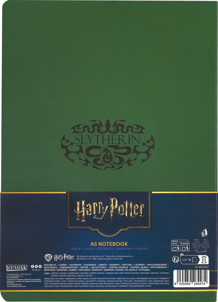 Harry Potter Softcover Notebook Slytherin 21 cm