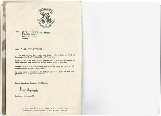 Harry Potter Hardcover Notebook Hogwarts Letter 21 cm
