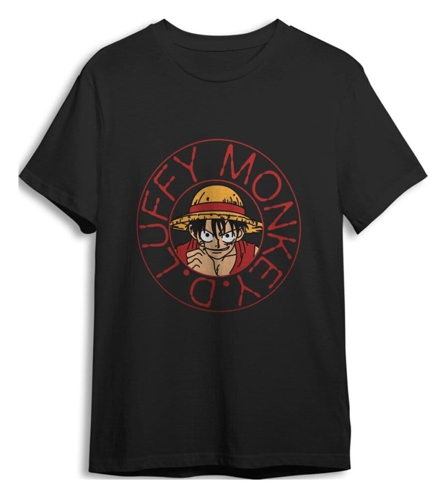 One Piece T-Shirt Monkey D. Luffy Black Size XL