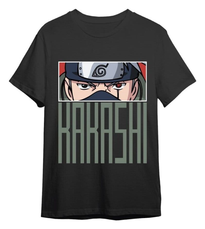 Naruto T-Shirt Kakashi Eyes Black Size M