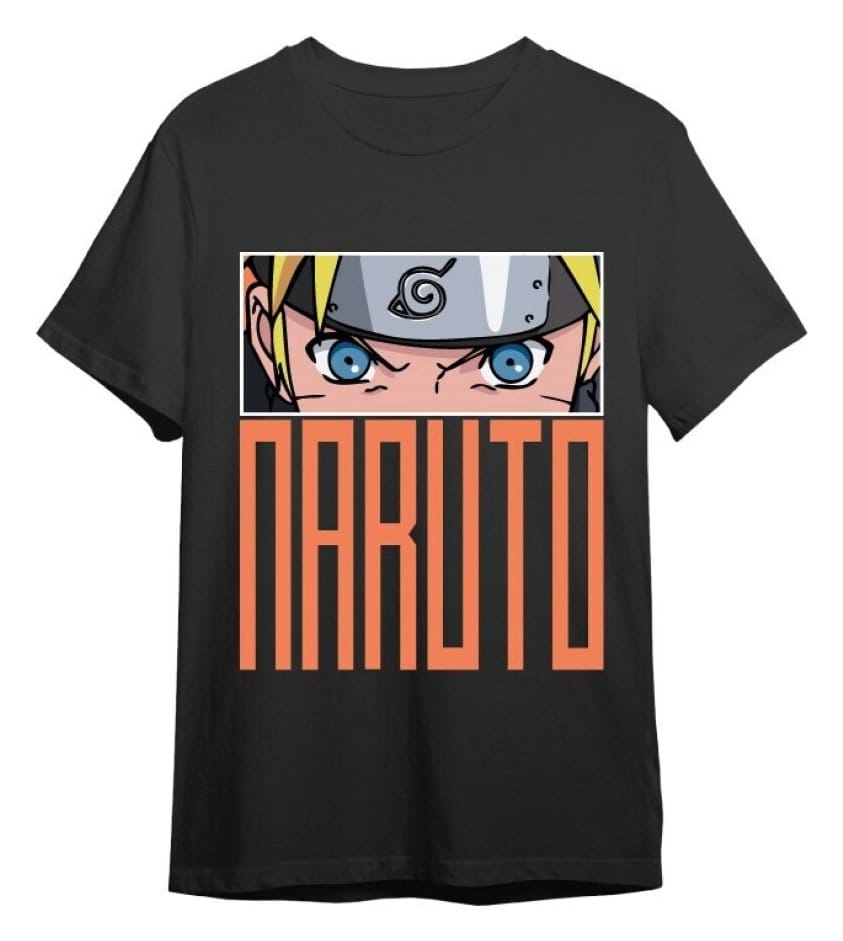 Naruto T-Shirt Naruto Eyes Black Size M