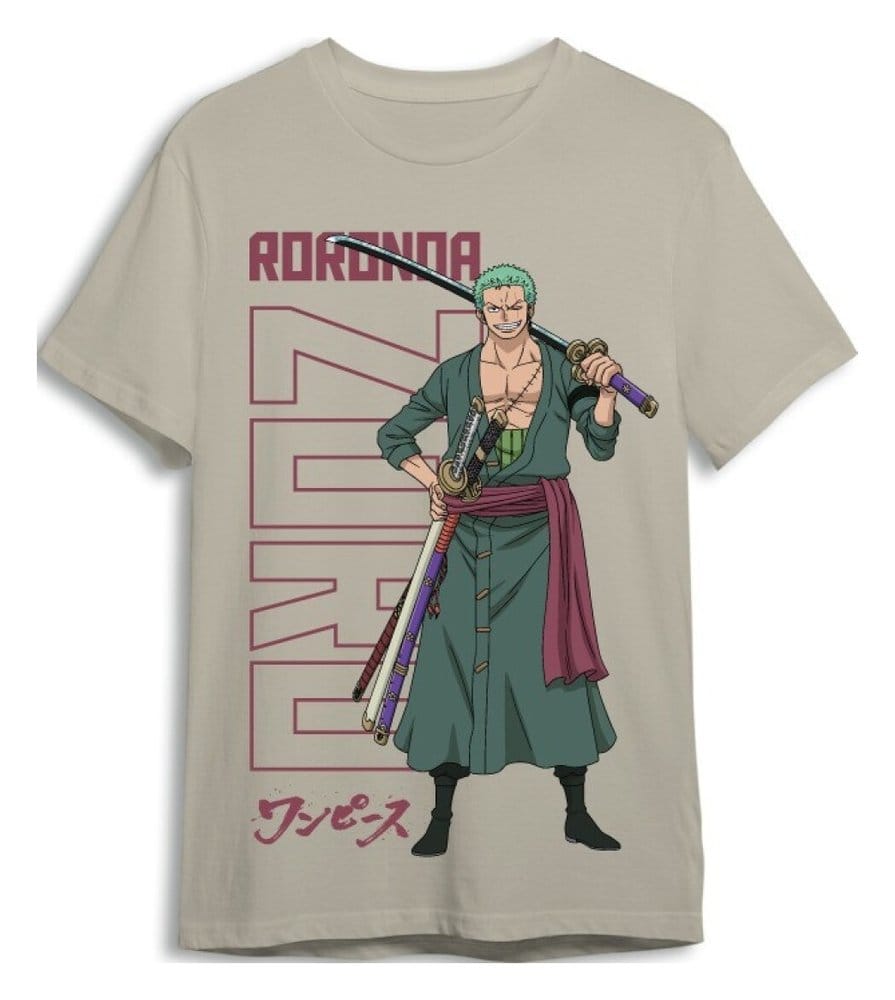 One Piece T-Shirt Roronoa Zoro Sand Size M