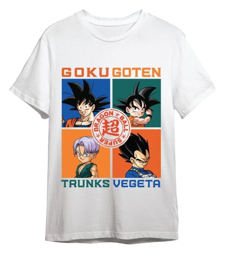 Dragon Ball Super T-Shirt Goku, Goten, Trunks, Vegeta White Size XXL