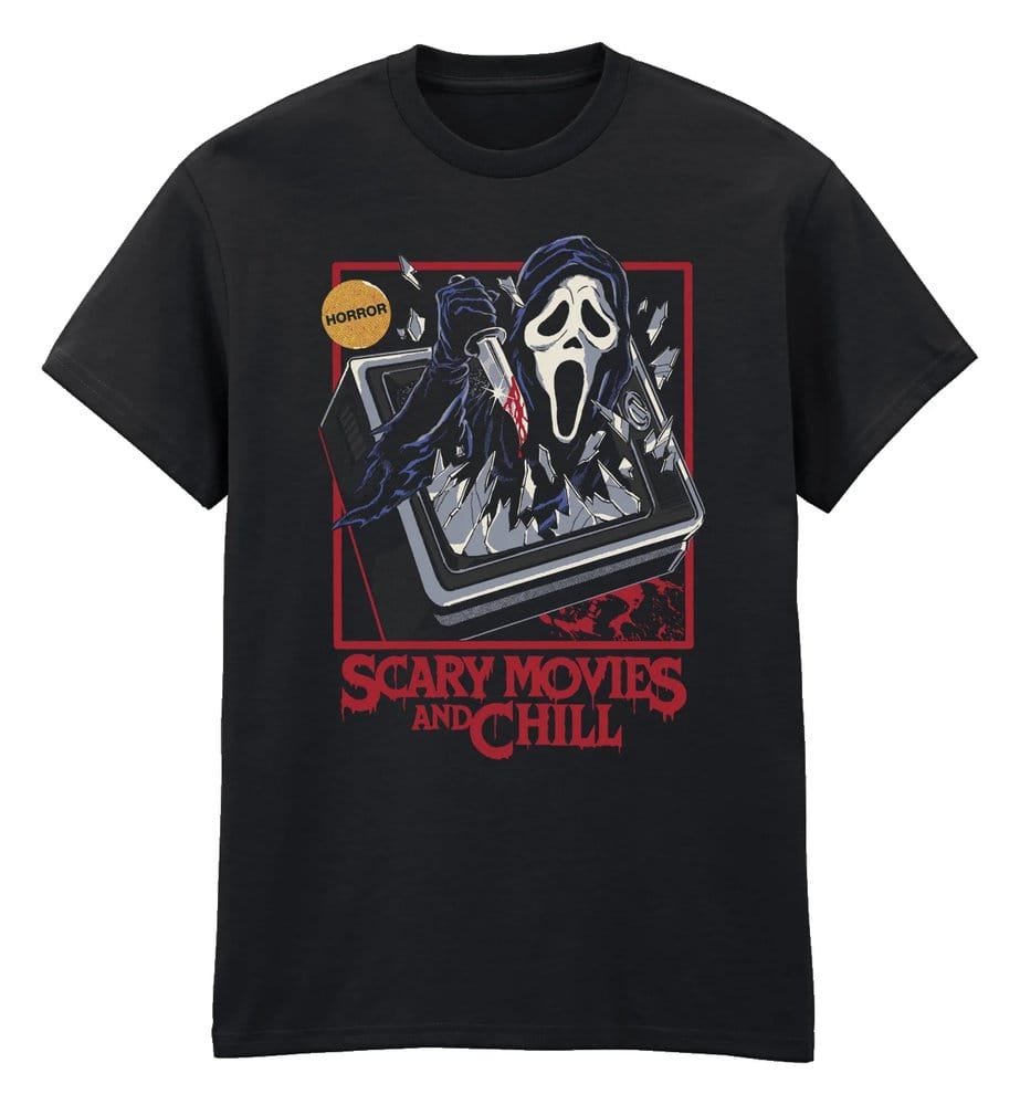 Steven Rhodes T-Shirt Scary Movies And Chill Black Size XL