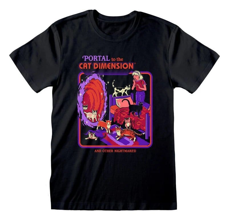 Steven Rhodes T-Shirt Cat Dimension Black Size XXL