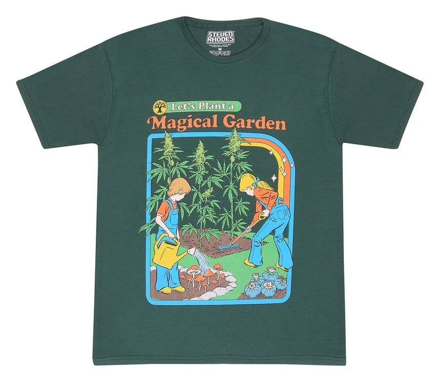 Steven Rhodes T-Shirt Let's Plant A Magical Garden Green Size M