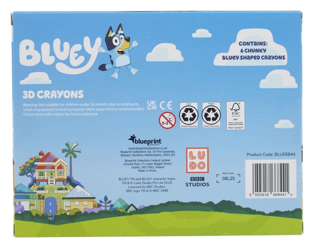 Bluey Wax Crayons 6-Pack